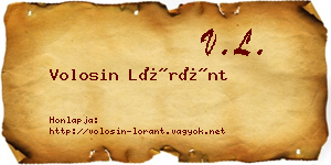 Volosin Lóránt névjegykártya